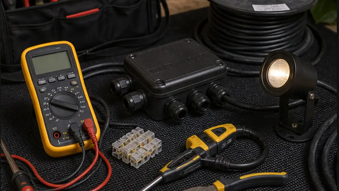 Tools for garden lighting installation
