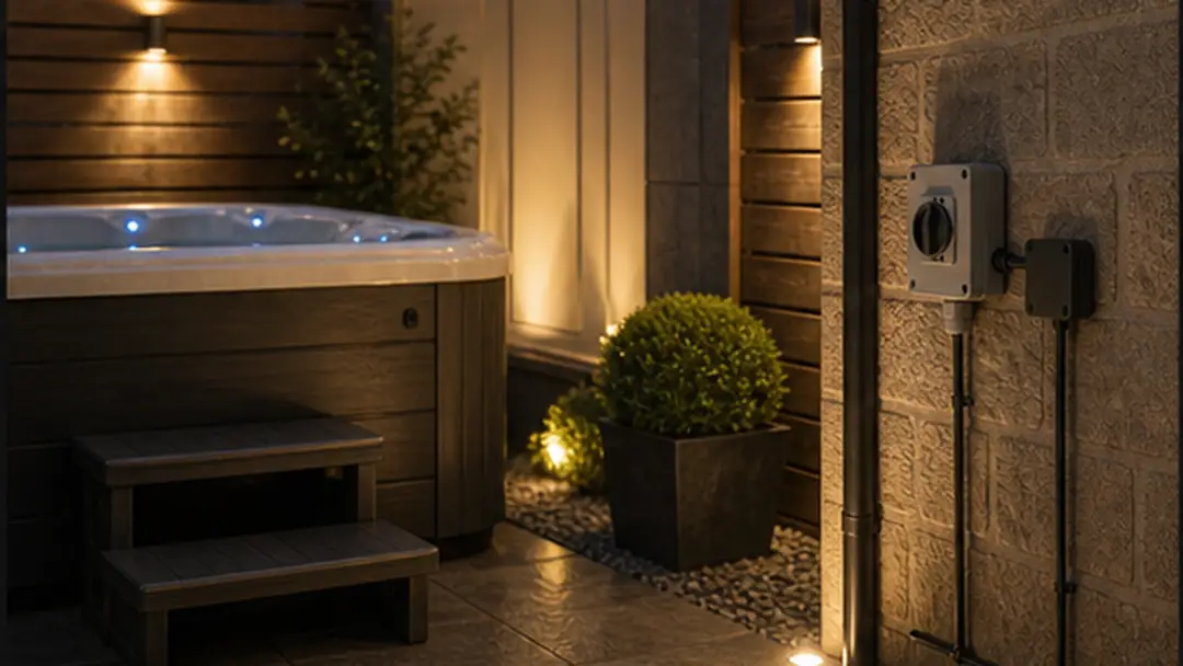 Finished hot tub wiring electrical work