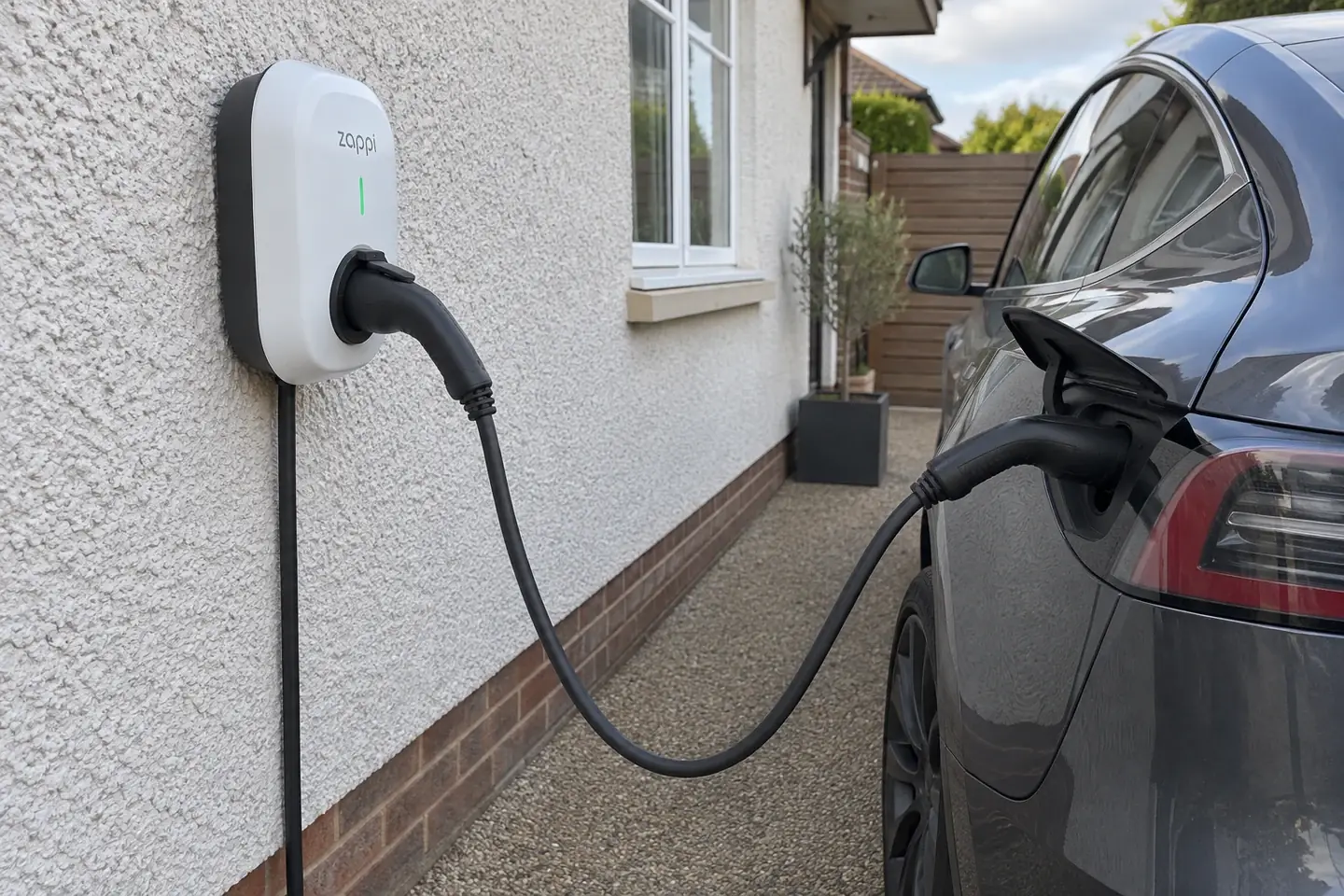 7kW wallbox on a house wall
