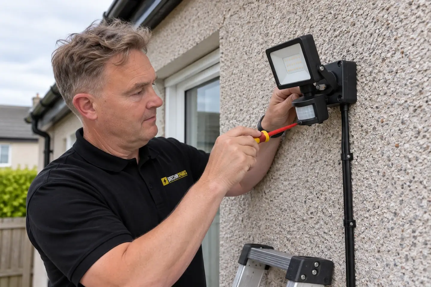 outdoor floodlight with PIR sensor