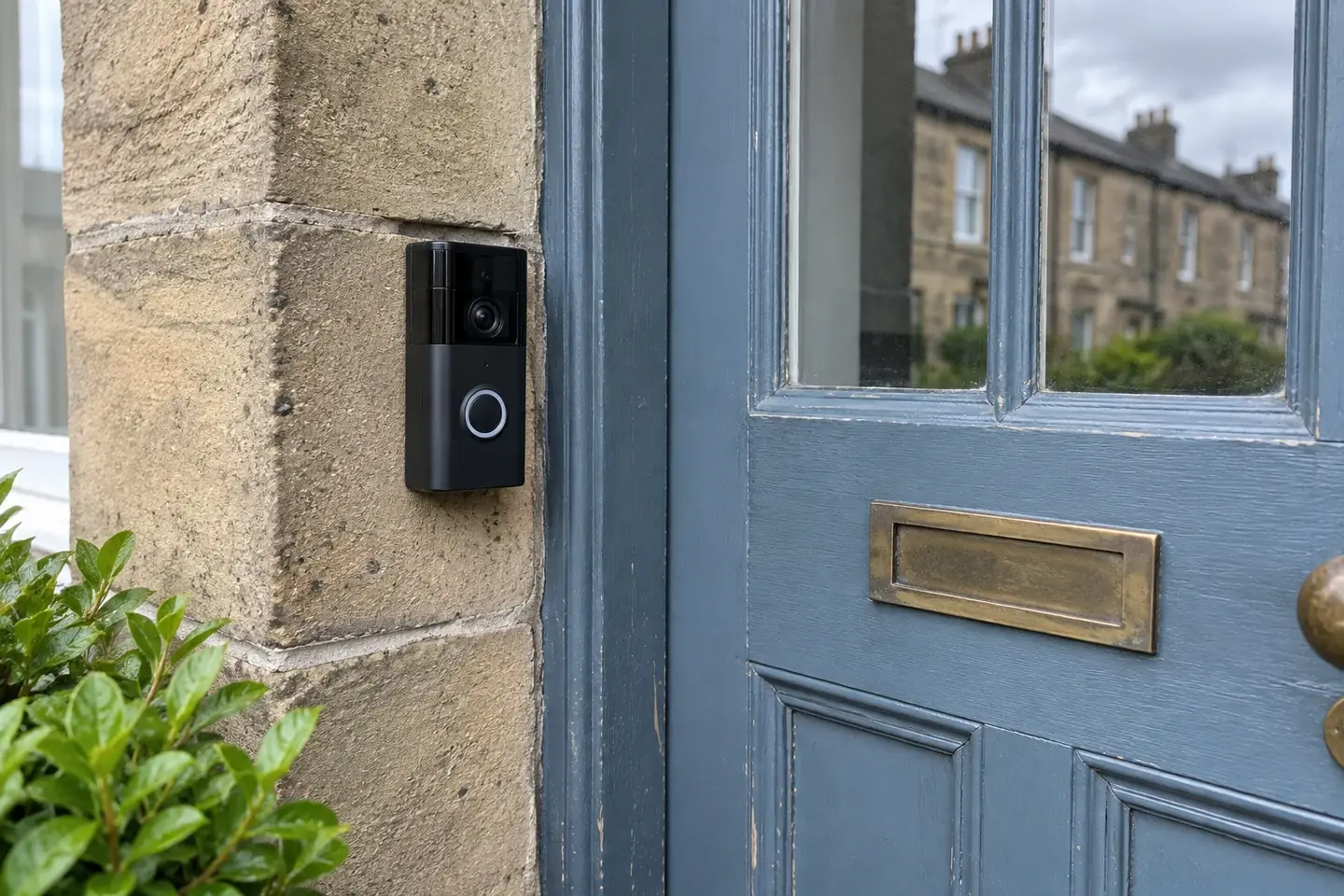 video doorbell fitted beside a front door